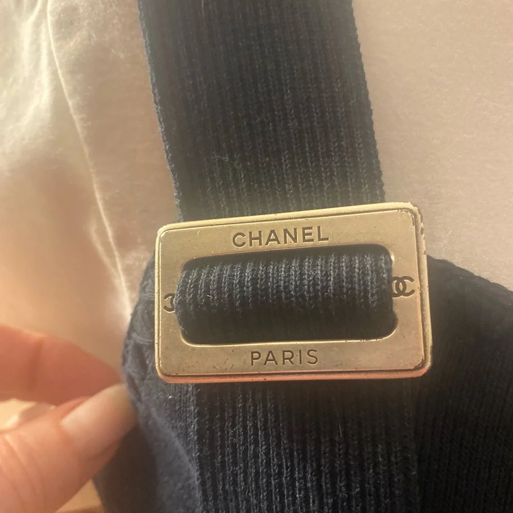 Chanel Vintage 2005 Cruise Collection Buckle Strap Knit Tank Top